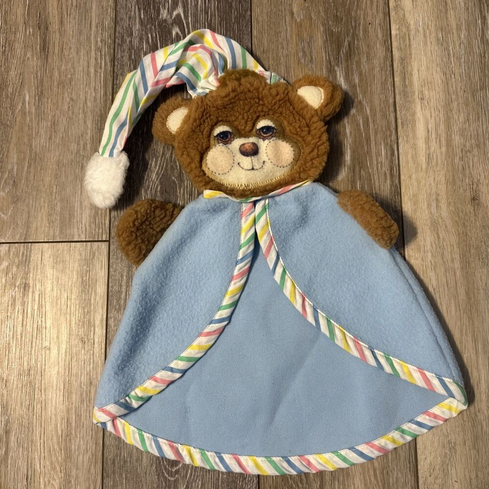 Vintage Fisher Price 1404 Teddy Beddy Bear Sleepy Lovey Security Blanket Fleece